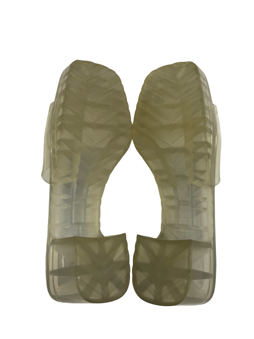 Gucci Rubber Jelly Slides Sz Us 6 EU36 Transparent Chunky Heel Designer Sandals - Picture 9 of 12